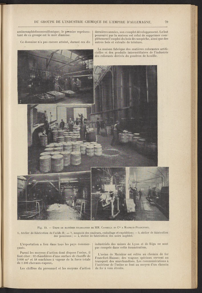 An illustration from Les Produits Chimiques et les Matières Colorantes: Le Blanchiment, la Teinture, et l'Impression des Fibres Textiles, 1901, leaf 101
