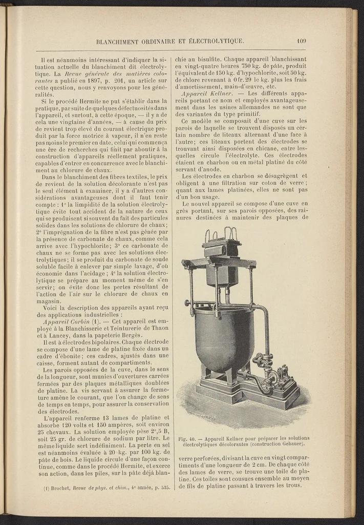 An illustration from Les Produits Chimiques et les Matières Colorantes: Le Blanchiment, la Teinture, et l'Impression des Fibres Textiles, 1901, leaf 131