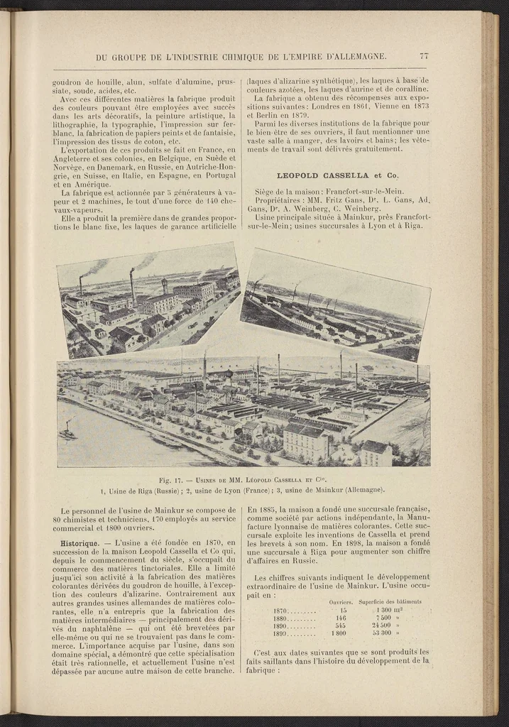 An illustration from Les Produits Chimiques et les Matières Colorantes: Le Blanchiment, la Teinture, et l'Impression des Fibres Textiles, 1901, leaf 99
