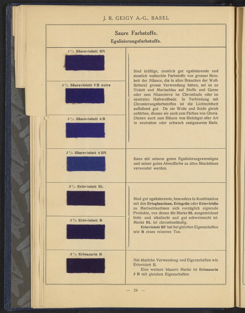 An illustration from Die Wollfarbstoffe, 1928, leaf 35