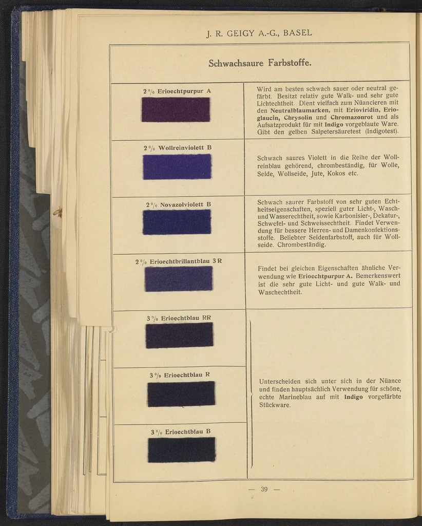 An illustration from Die Wollfarbstoffe, 1928, leaf 65