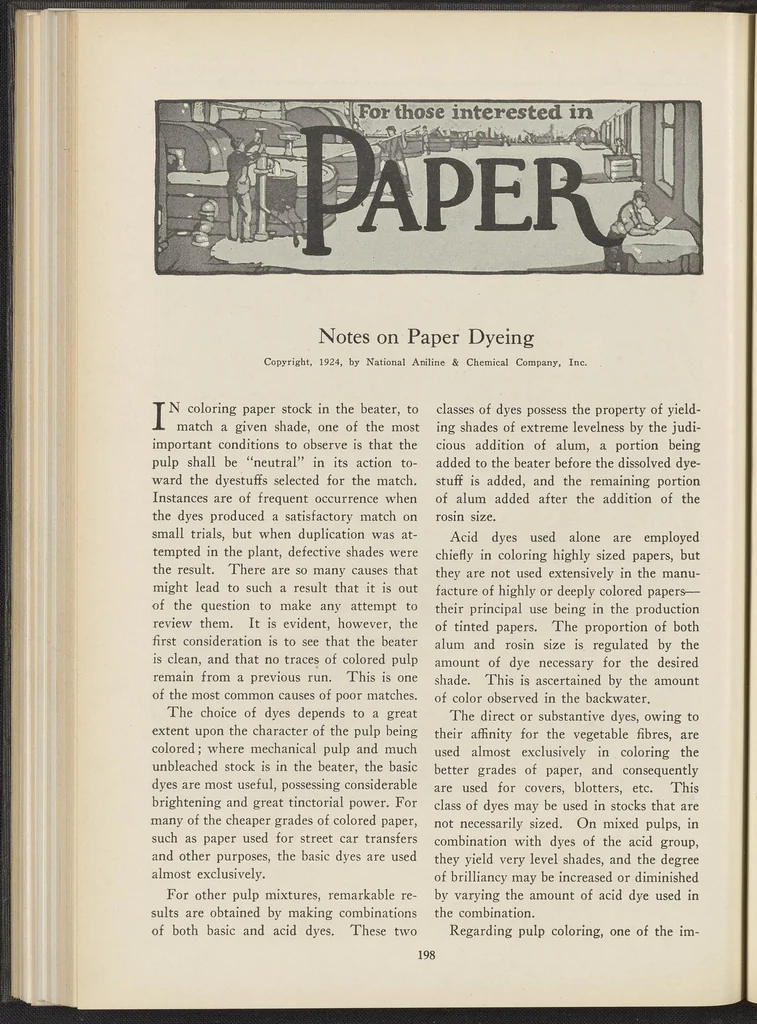 An illustration from Dyestuffs, Volume 25 Number 11, 1924, leaf 15