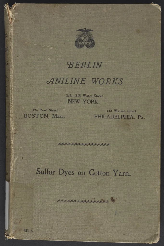 An illustration from Sulfur Dyes on Cotton Yarn, 1900, leaf 1