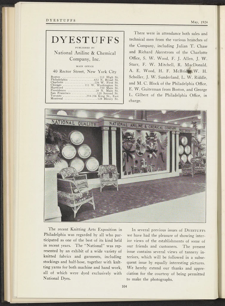 An illustration from Dyestuffs, Volume 25 Number 5, 1924, leaf 24
