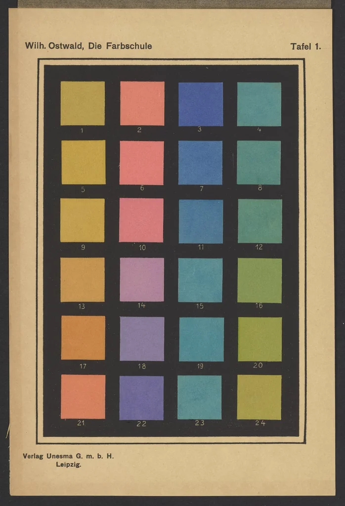 An illustration from Die Farbschule. Eine Anleitung zur praktischen Erlernung der wissenschaftlichen Farbenlehre, 1919, leaf 84
