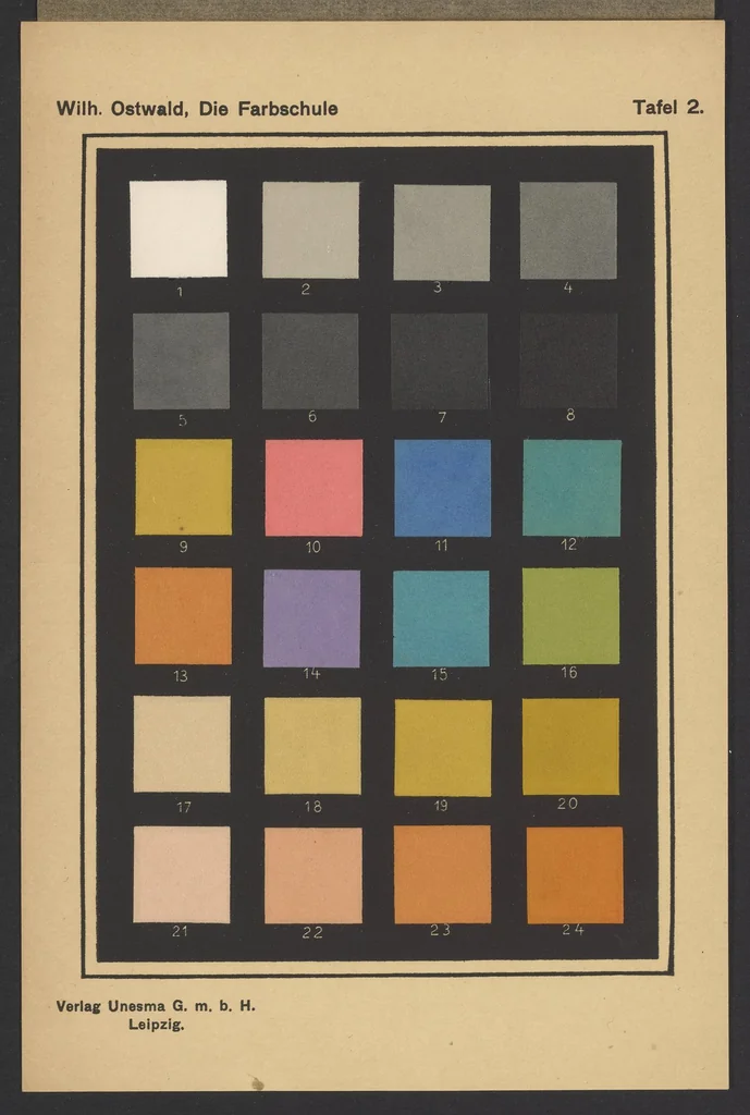 An illustration from Die Farbschule. Eine Anleitung zur praktischen Erlernung der wissenschaftlichen Farbenlehre, 1919, leaf 86