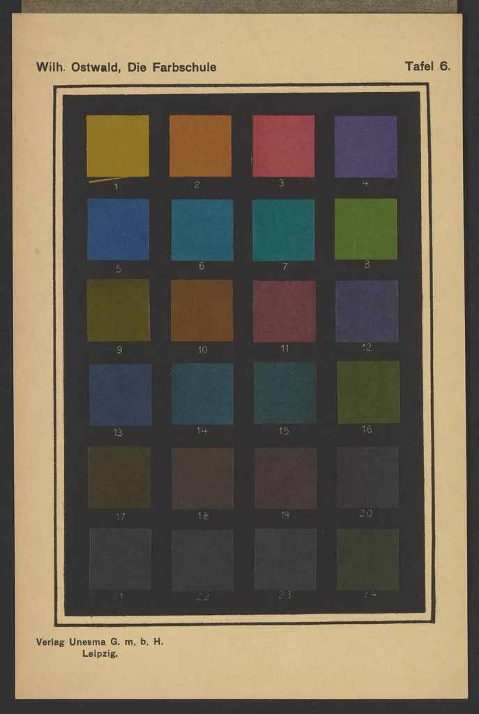 An illustration from Die Farbschule. Eine Anleitung zur praktischen Erlernung der wissenschaftlichen Farbenlehre, 1919, leaf 94