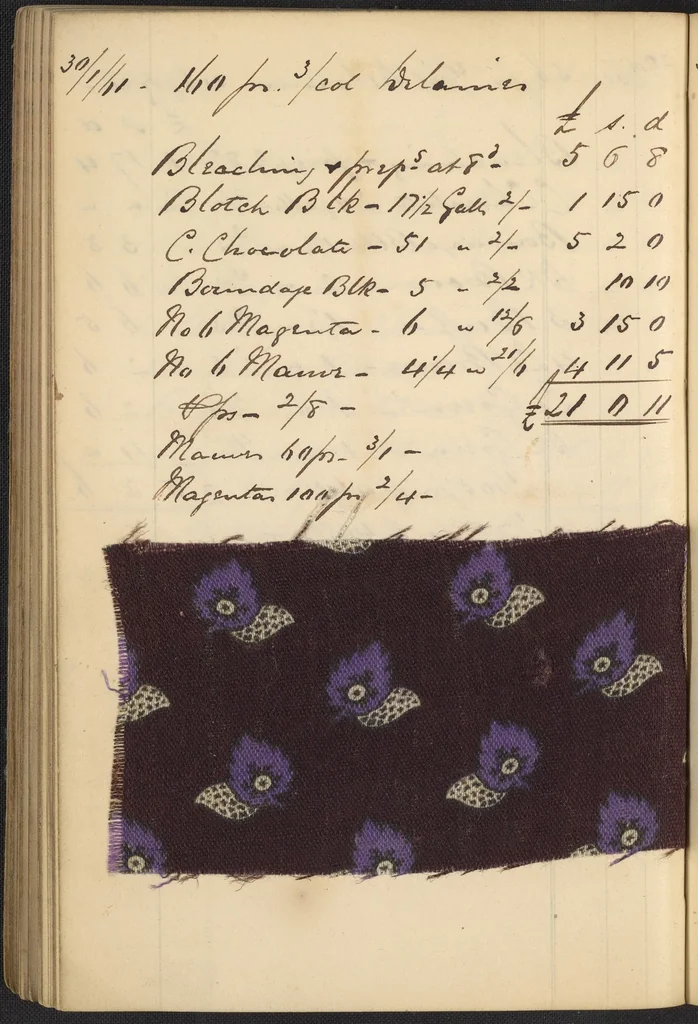 An illustration from Dyer's account book, Volume 2, 1855, leaf 112