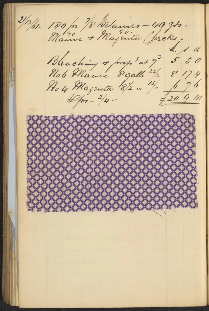 An illustration from Dyer's account book, Volume 2, 1855, leaf 131