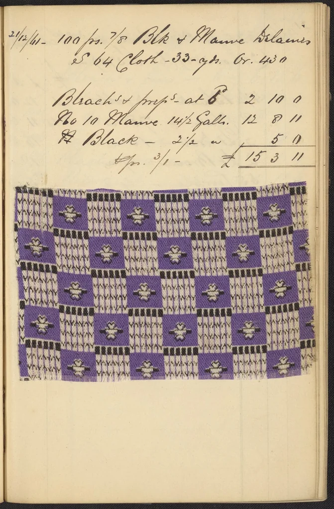 An illustration from Dyer's account book, Volume 2, 1855, leaf 132