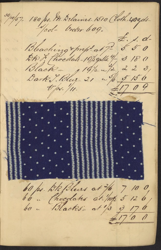 An illustration from Dyer's account book, Volume 2, 1855, leaf 14