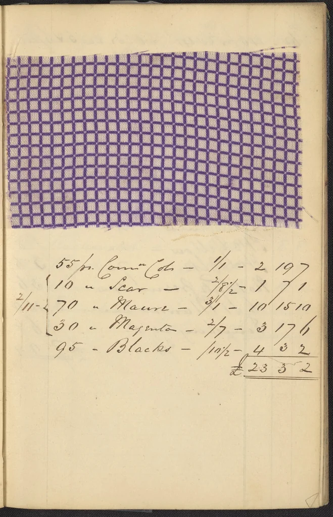 An illustration from Dyer's account book, Volume 2, 1855, leaf 168