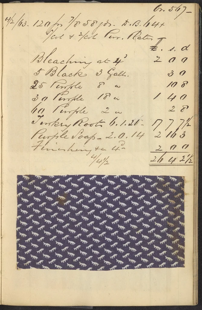 An illustration from Dyer's account book, Volume 2, 1855, leaf 192