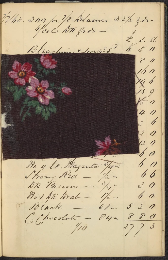 An illustration from Dyer's account book, Volume 2, 1855, leaf 214