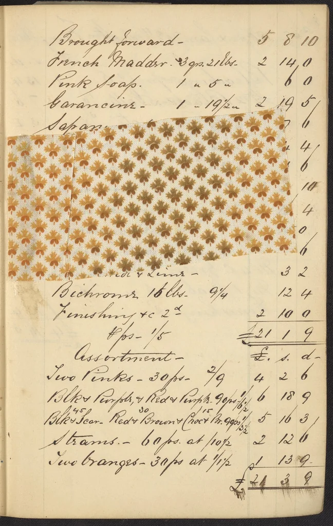 An illustration from Dyer's account book, Volume 2, 1855, leaf 22