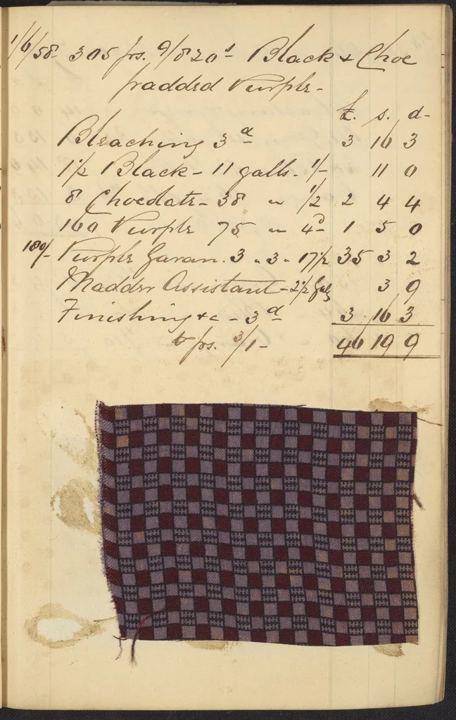 An illustration from Dyer's account book, Volume 2, 1855, leaf 35