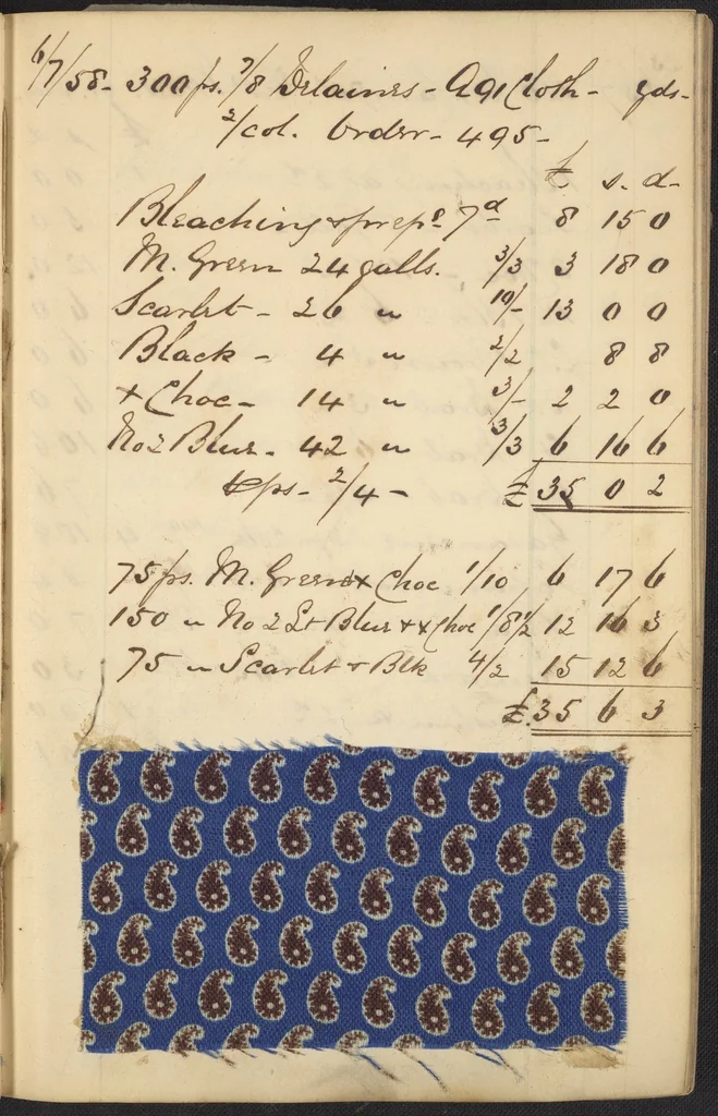 An illustration from Dyer's account book, Volume 2, 1855, leaf 41