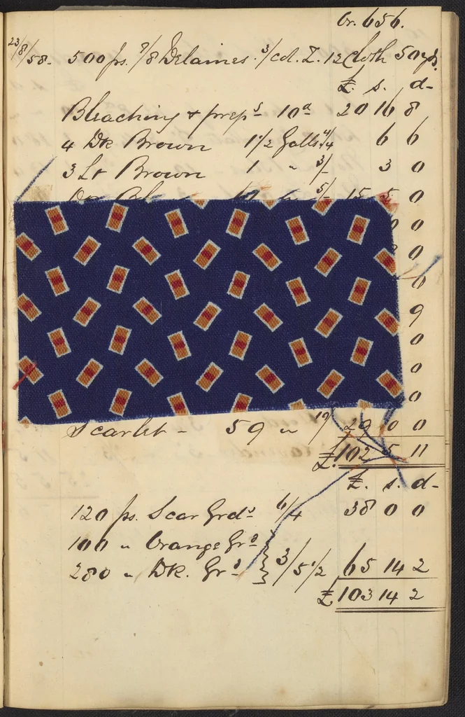 An illustration from Dyer's account book, Volume 2, 1855, leaf 50