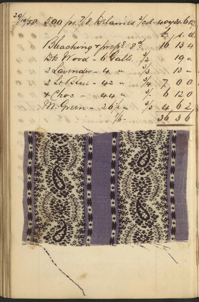An illustration from Dyer's account book, Volume 2, 1855, leaf 59