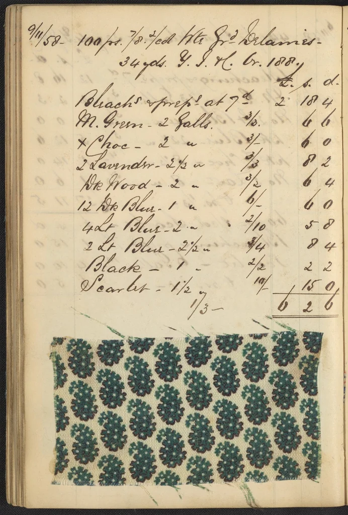 An illustration from Dyer's account book, Volume 2, 1855, leaf 61