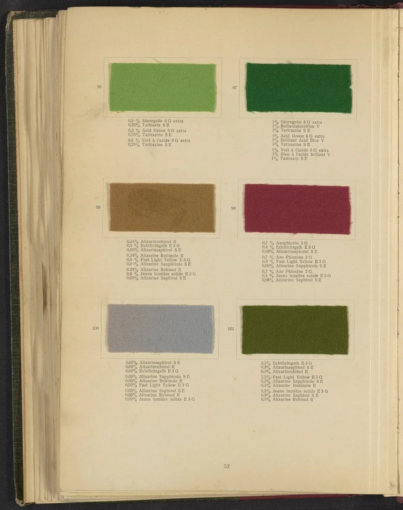 An illustration from Die Wollfarbstoffe des Jahres 1913, 1913, leaf 60