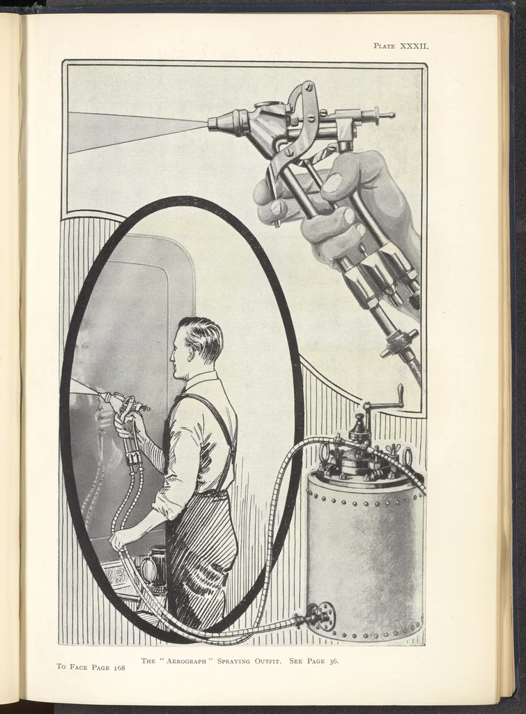 An illustration from Motor Car & Coach Painting for Private, Commercial and Mass Output, 1926, leaf 226