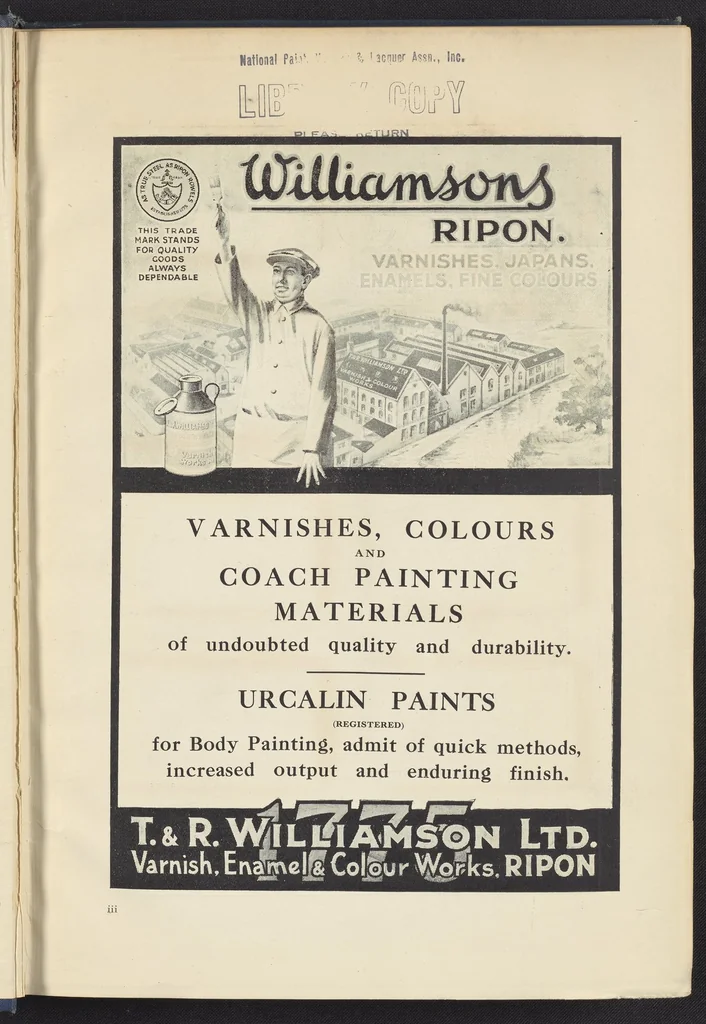 An illustration from Motor Car & Coach Painting for Private, Commercial and Mass Output, 1926, leaf 3