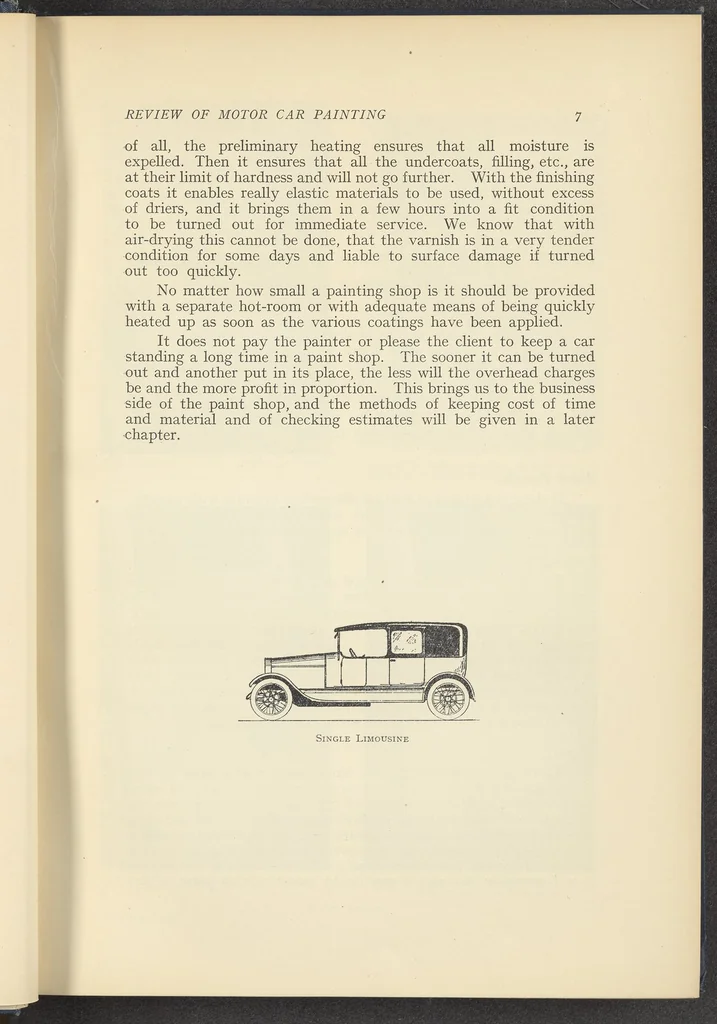 An illustration from Motor Car & Coach Painting for Private, Commercial and Mass Output, 1926, leaf 33
