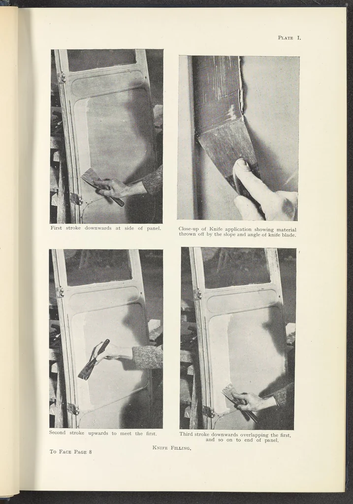 An illustration from Motor Car & Coach Painting for Private, Commercial and Mass Output, 1926, leaf 35