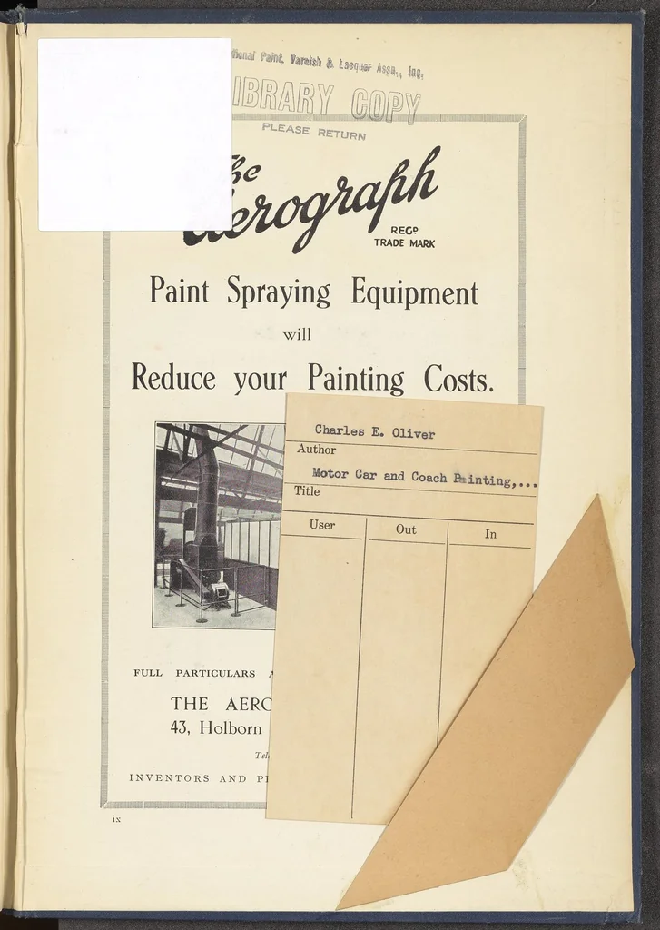 An illustration from Motor Car & Coach Painting for Private, Commercial and Mass Output, 1926, leaf 358