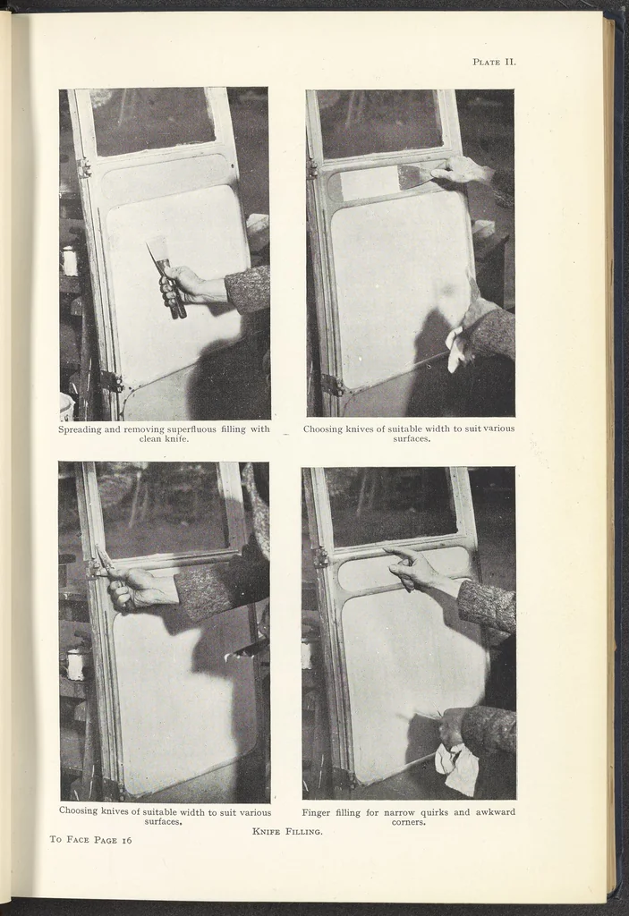 An illustration from Motor Car & Coach Painting for Private, Commercial and Mass Output, 1926, leaf 44