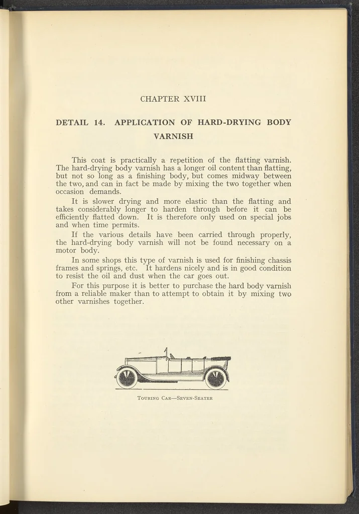 An illustration from Motor Car & Coach Painting for Private, Commercial and Mass Output, 1926, leaf 83