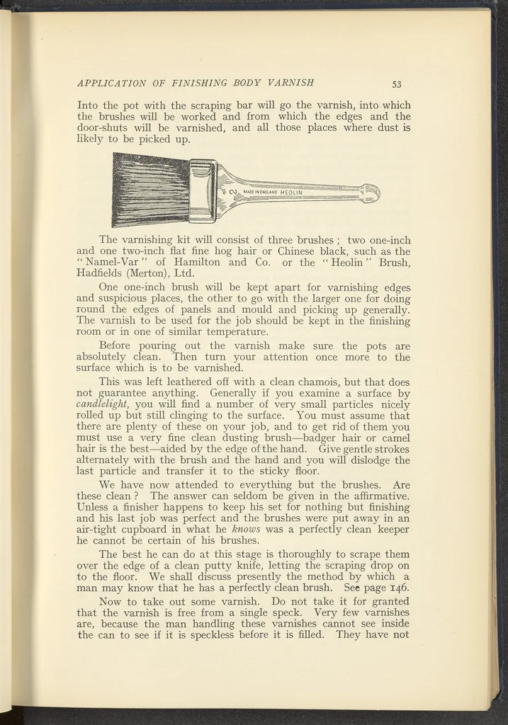 An illustration from Motor Car & Coach Painting for Private, Commercial and Mass Output, 1926, leaf 85
