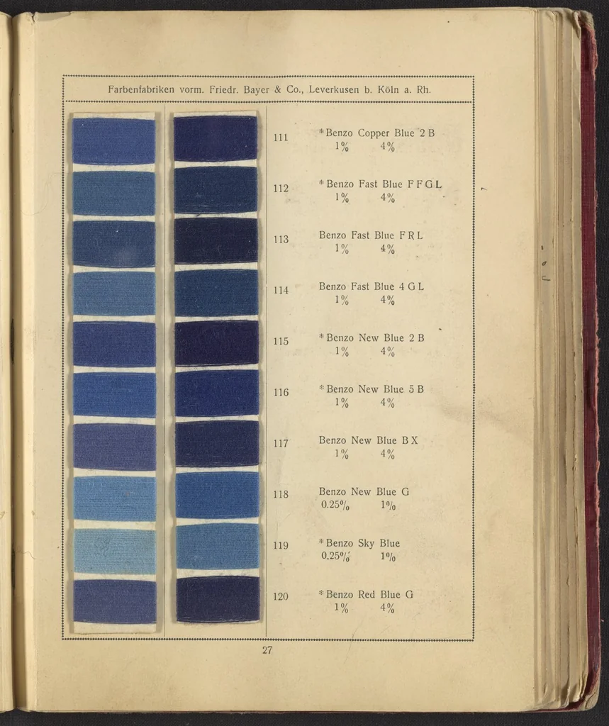 An illustration from Benzo Colours on Cotton Yarn, Part I, 1921, leaf 31