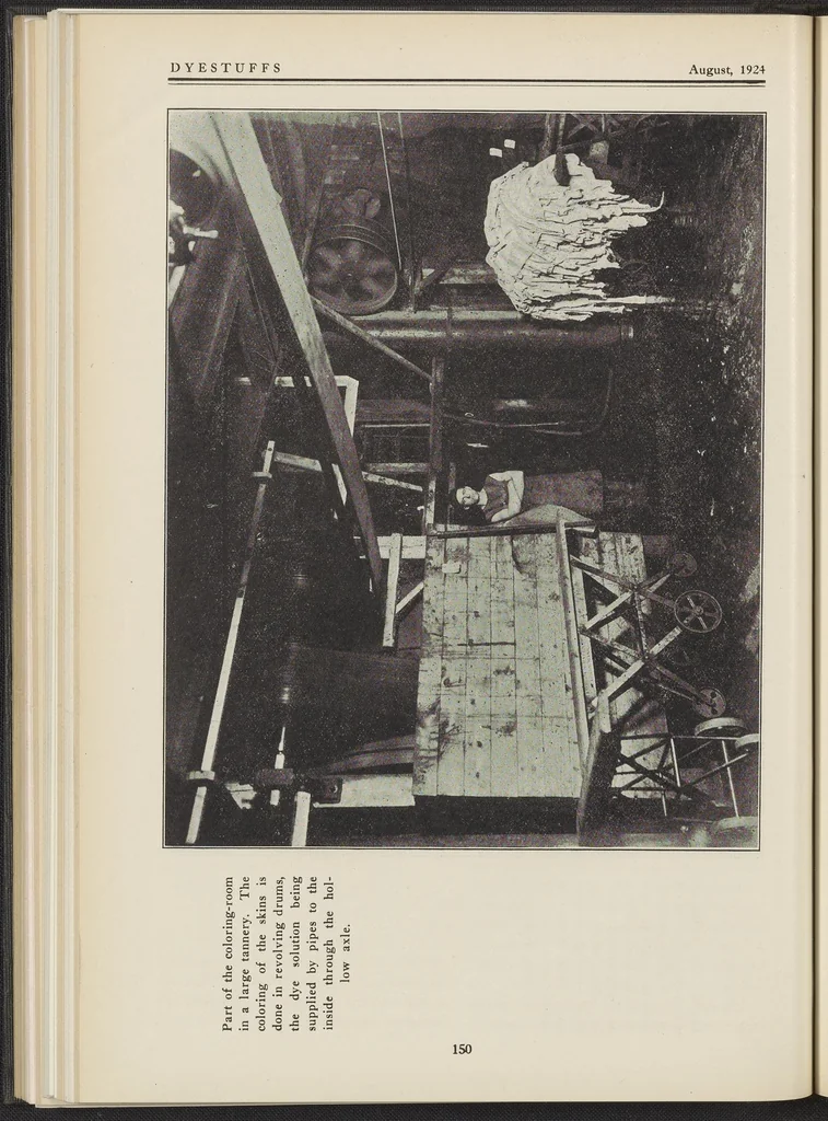 An illustration from Dyestuffs, Volume 25 Number 8, 1924, leaf 14