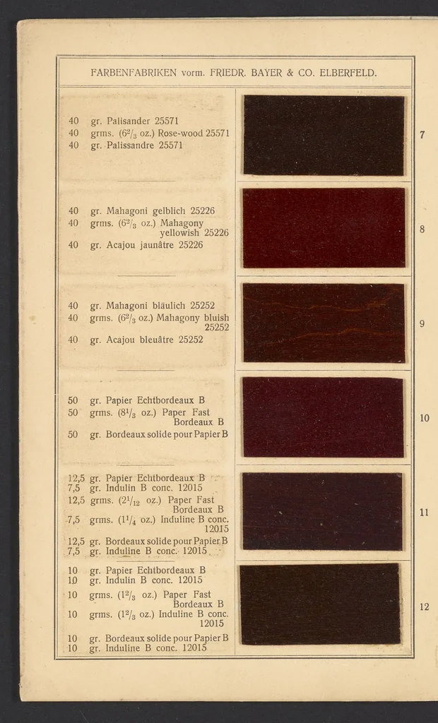 An illustration from Colours Fast to Light for Staining Wood, 1911, leaf 4