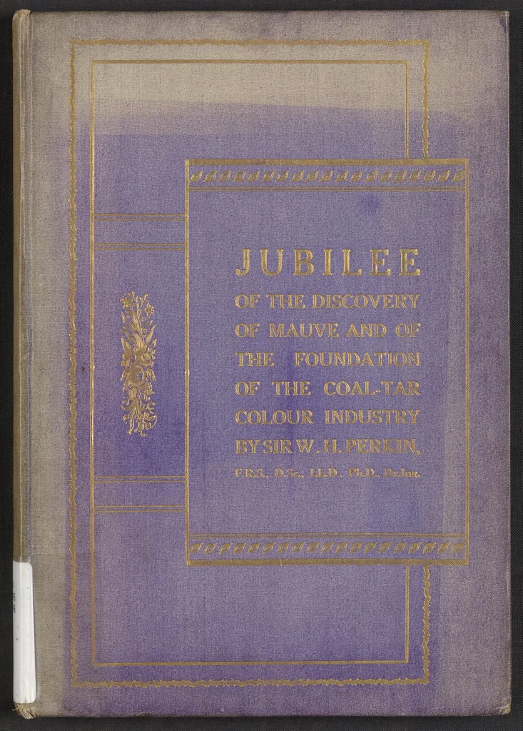 An illustration from Jubilee of the Discovery of Mauve and of the Foundation of the Coal-Tar Colour Industry, 1906, leaf 1