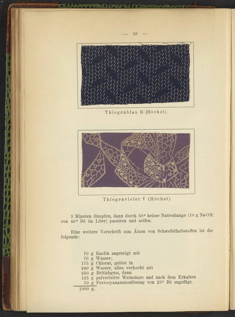 An illustration from Praktisches Handbuch des Zeugdrucks, 1905, leaf 104
