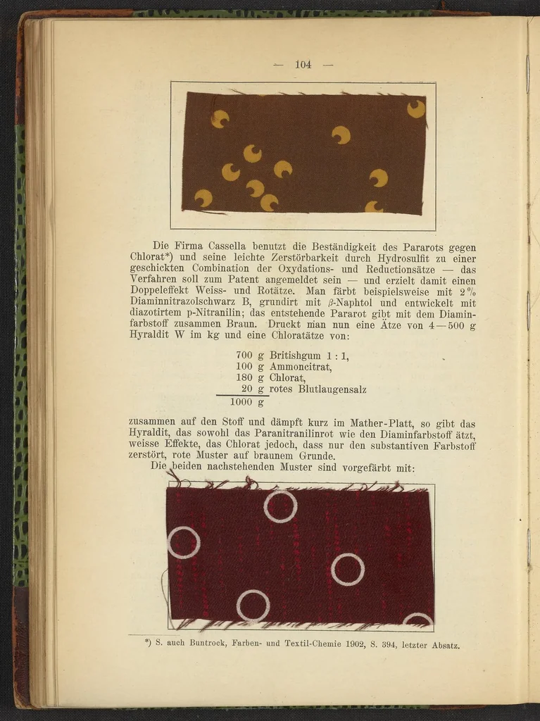 An illustration from Praktisches Handbuch des Zeugdrucks, 1905, leaf 110
