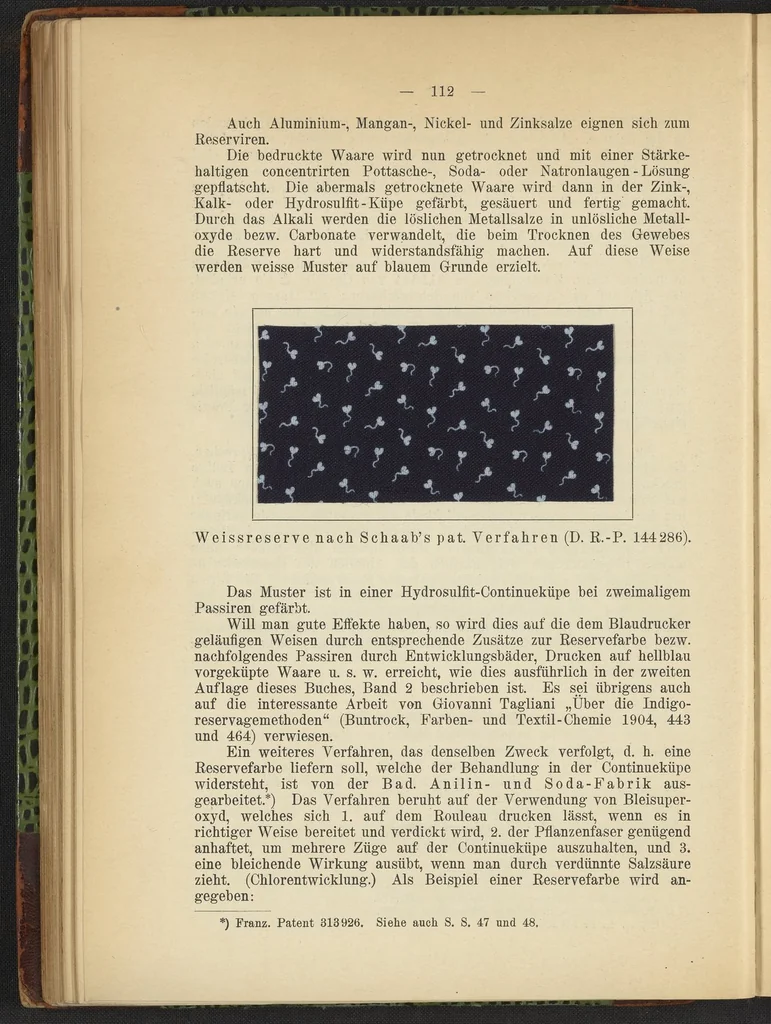 An illustration from Praktisches Handbuch des Zeugdrucks, 1905, leaf 118