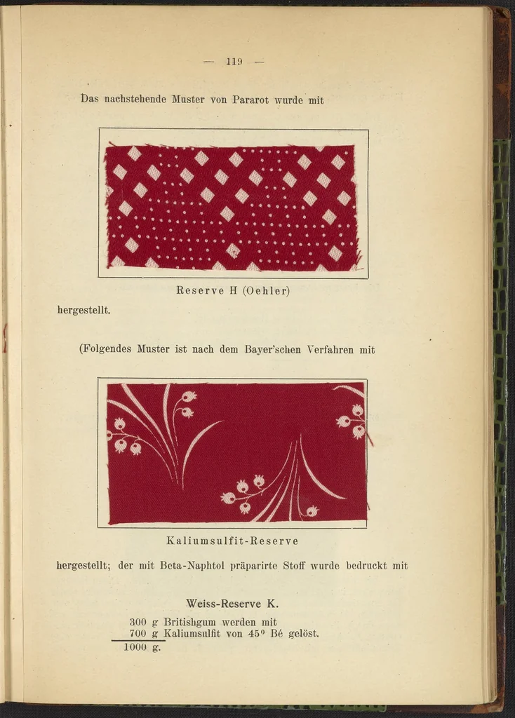 An illustration from Praktisches Handbuch des Zeugdrucks, 1905, leaf 125
