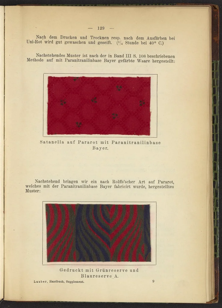 An illustration from Praktisches Handbuch des Zeugdrucks, 1905, leaf 133