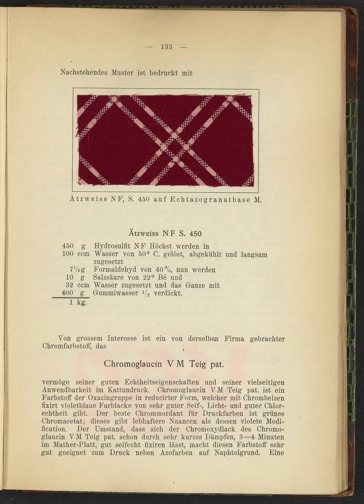 An illustration from Praktisches Handbuch des Zeugdrucks, 1905, leaf 137
