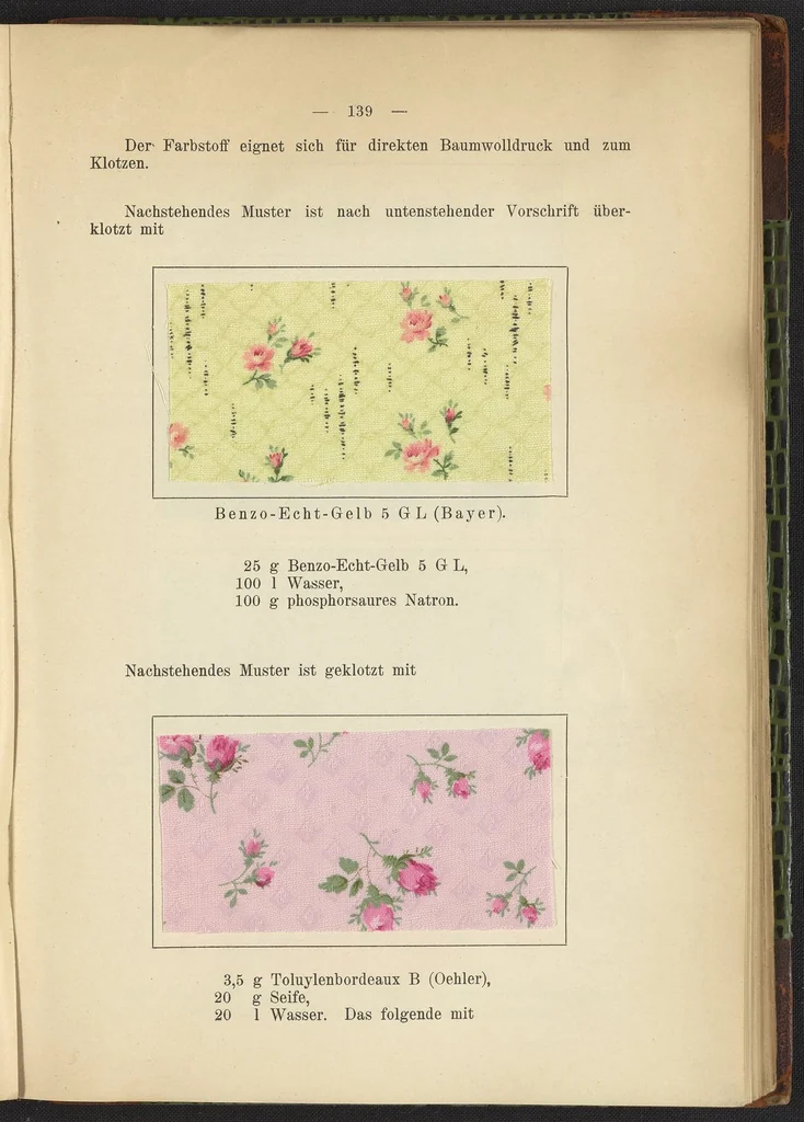 An illustration from Praktisches Handbuch des Zeugdrucks, 1905, leaf 143