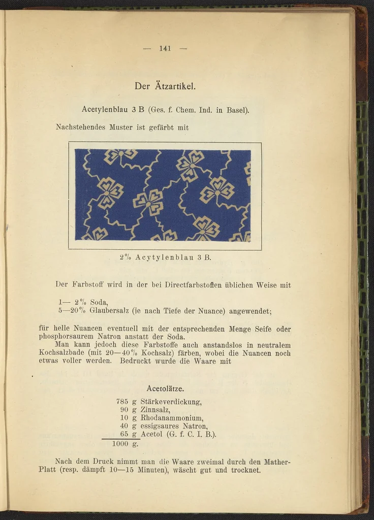 An illustration from Praktisches Handbuch des Zeugdrucks, 1905, leaf 145
