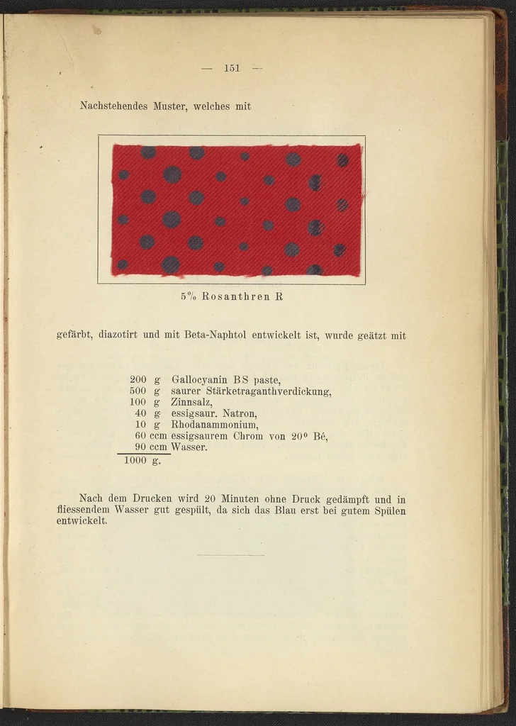 An illustration from Praktisches Handbuch des Zeugdrucks, 1905, leaf 155