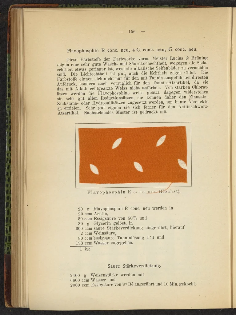An illustration from Praktisches Handbuch des Zeugdrucks, 1905, leaf 160