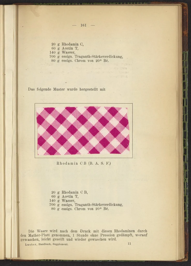 An illustration from Praktisches Handbuch des Zeugdrucks, 1905, leaf 165