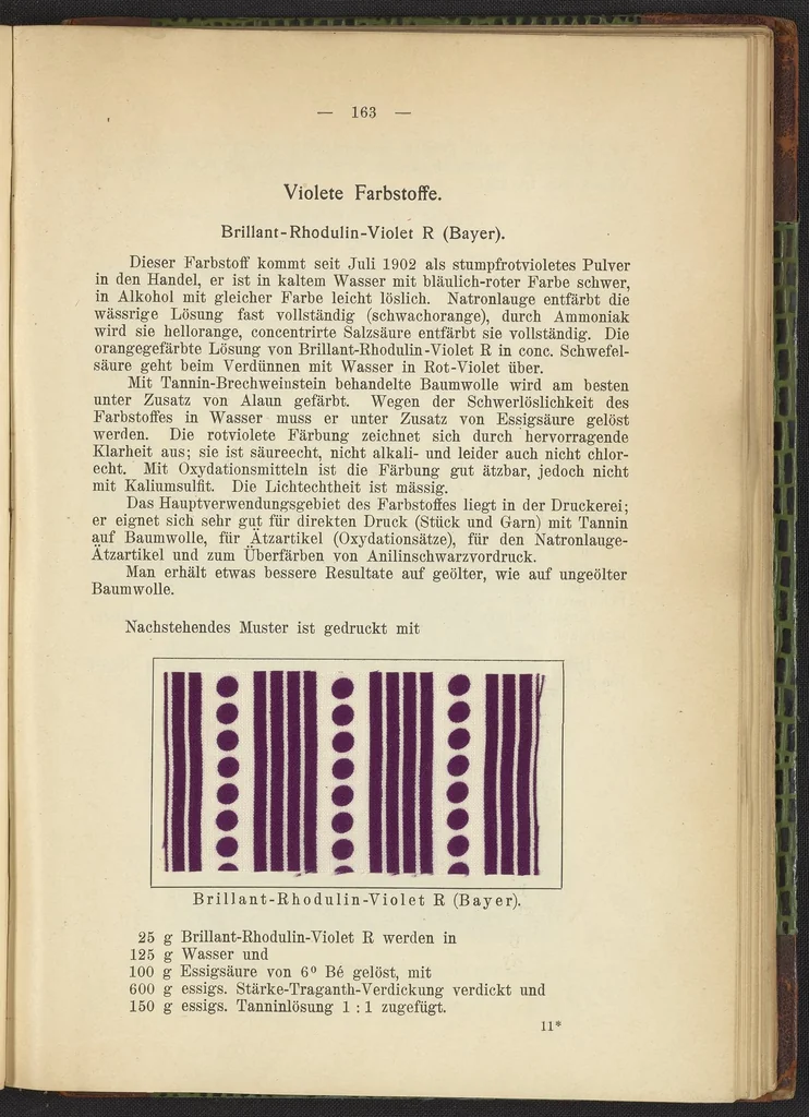 An illustration from Praktisches Handbuch des Zeugdrucks, 1905, leaf 167