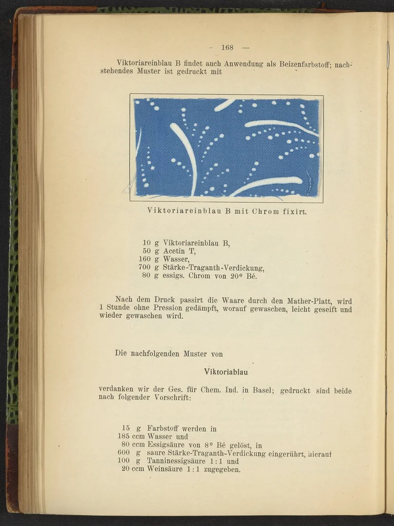 An illustration from Praktisches Handbuch des Zeugdrucks, 1905, leaf 172